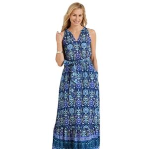 Talbots Women's Size 18W Boho Resort Medallion Beachy Maxi Dress Derby Flowy